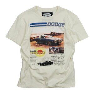 Dodge Retro Short Sleeve Tee T-Shirt Cream Men's 2XL XXL